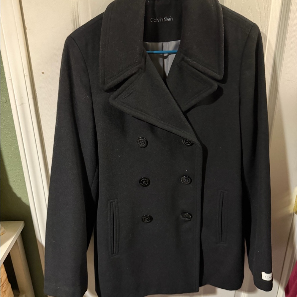 ❣️❄️Calvin Klein Women's Elegant Black Peacoat